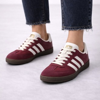 Kadın Bordo Beyaz Detaylı Günlük Sneaker Ayakkabı