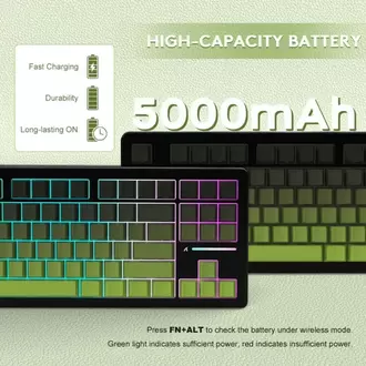 Attack Shark M87 PROV2 White Switch Mekanik RGB TripleMode E-Sports Profesyonel Gaming Oyuncu Klavye