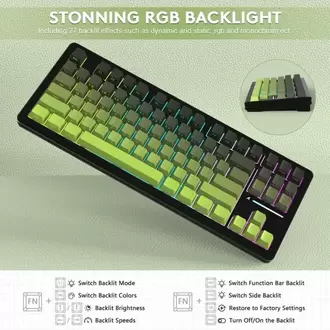 Attack Shark M87 PROV2 White Switch Mekanik RGB TripleMode E-Sports Profesyonel Gaming Oyuncu Klavye