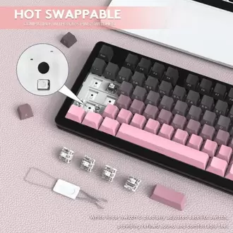 Attack Shark M87 PROV2 White Switch Mekanik RGB TripleMode E-Sports Profesyonel Gaming Oyuncu Klavye