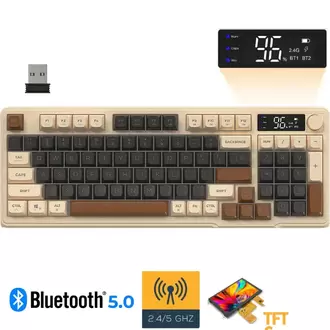  Freewolf M96 2.4g Bt5.0 Çift Bağlantılı Tft Led Ekranlı Reinbow Gaming Oyuncu Klavye