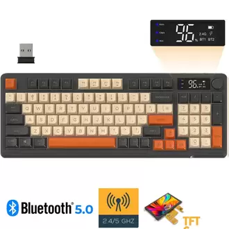 Freewolf M96 2.4g Bt5.0 Çift Bağlantılı Tft Led Ekranlı Reinbow Gaming Oyuncu Klavye
