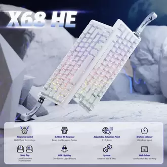 ATTACK SHARK X68 HE Hızlı Tetiklemeli Klavye Manyetik Anahtar