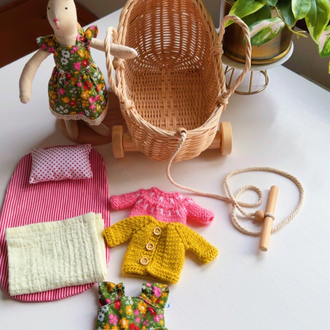 Çiçekli Yeşil Elbiseli Bayan Bunnybon Tüm Set 