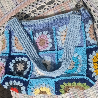 Motif Mavi Kol Çantası