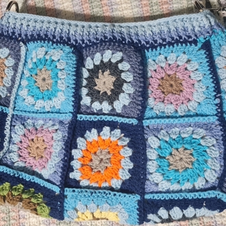 Motif Mavi Kol Çantası