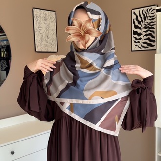 Takım Acı Kahve Medine İpeği Elbise Soft Pamuk Eşarp Açıklamayı Okuyun☺️
