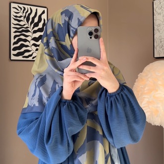 Takım Ayrobin Kumaş İndigo Mavi Renk Elbise Soft Pamuk Eşarp Açıklamayı Okuyun ☺️