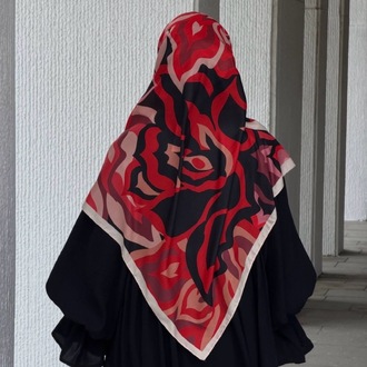Pamuklu Soft Mihra Desen Eşarp Rose