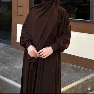 Mısır Medine İpeği Elbise Acı Kahve Rengi Açıklamayı okuyun 
