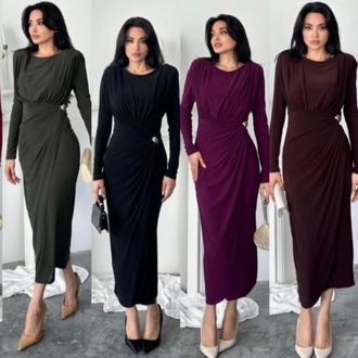 HİRA KAHVERENGİ TESETTÜR ELBİSE