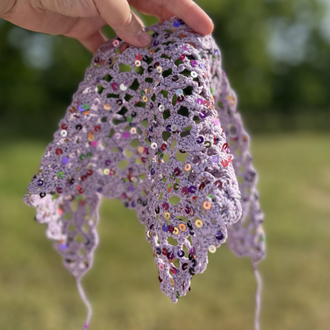 Lila pullu bandana