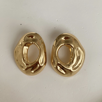 Amorf oval küpe