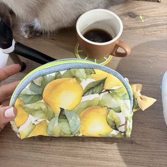 Limon desenli kalemlik çanta 
