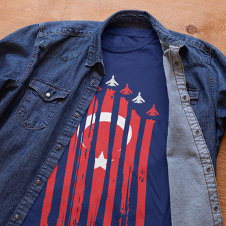 Hava Kuvvetleri Bayraklı T-Shirt Navy Blue