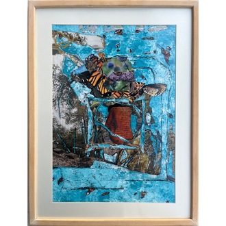 62x46cm Mukavva üzerine Karışık Teknik • Mixed Media on Cardboard • Kelebek • Butterfly