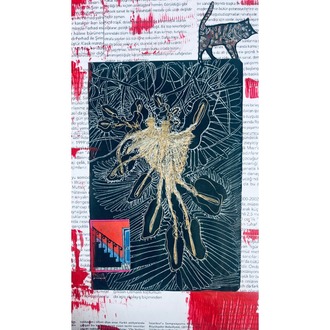 55x45cm Kâğıt üzerine Karışık Teknik • Mixed Media on Paper • Yan Yana • Side by Side