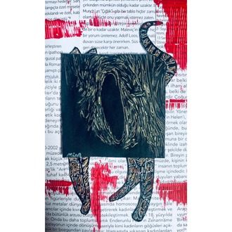 55x45cm Kâğıt üzerine Karışık Teknik • Mixed Media on Paper • Yan Yana • Side by Side