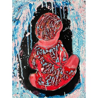 100x100cm Tuval üzerine Karışık Teknik • Mixed Media on Canvas • Uzaklaş! • Step back! 