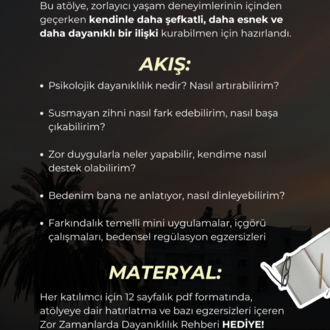 Zor Zamanlarda Dayanıklılık Atölyesi 20.10.2025 (2 Kişilik)