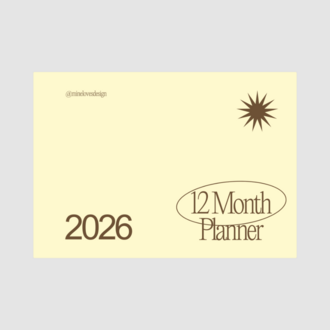 2026 12 Aylık Planlayıcı (Dijital)