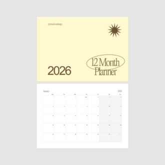 2026 12 Aylık Planlayıcı (Dijital)