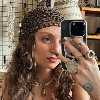 Pullu Bandana Kahverengi