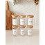 6 Adet 300ml Bambu Vakum Kapaklı Cam Kavanoz(Kaşık Dahil Değil)
