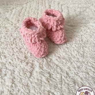 Bebek Patik – Pudra Pembe, 1 Yaş – Alize Puffy, El Örgüsü