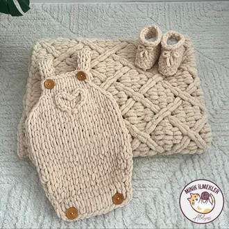 Bebek Set (Tulum, Battaniye, Patik) – Bal Köpüğü, – El Örgüsü
