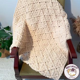 Bebek Battaniyesi – Bal Köpüğü, 90x90 cm – Alize Puffy, El Örgüsü
