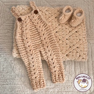 Bebek Set (Tulum, Battaniye, Patik) – Bal Köpüğü, – El Örgüsü