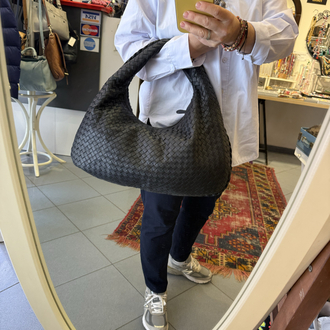 Bottega Veneta lacivert Hobo çanta