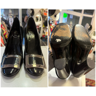 Roger Vivier siyah topuklu ayakkabı