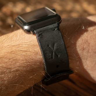 minimal X Apple Watch Kordonu - El Yapımı & Gerçek Deri - Tüm Renkleri