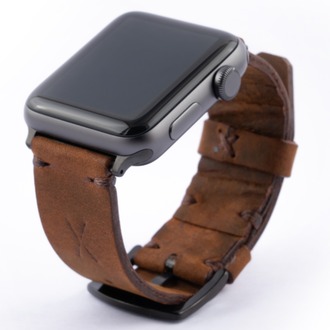 minimal X Apple Watch Kordonu - El Yapımı & Gerçek Deri - Tüm Renkleri
