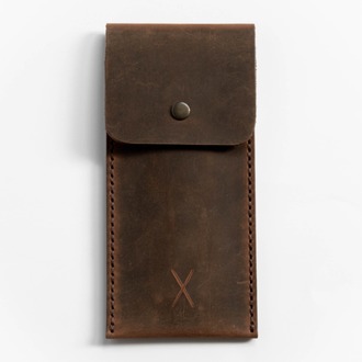minimal X Gerçek Deri Kalemlik - El Yapımı