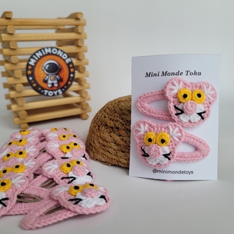 Pembe Panter Çıtçıt Toka (1 çift)