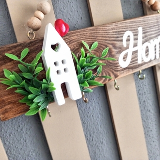 Ahşap Home Anahtarlık Askısı 