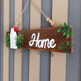 Ahşap Home Anahtarlık Askısı 