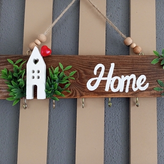 Ahşap Home Anahtarlık Askısı 