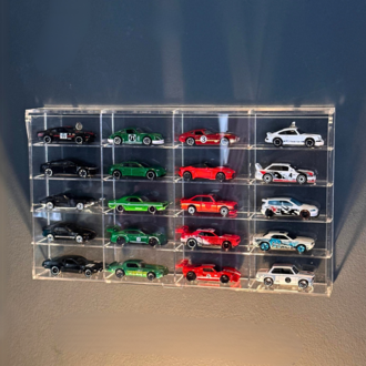 20’li Kapaklı Pleksi 1/64 Hot Wheels Araba Rafı