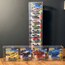 10’lu Kapaklı Pleksi Hot Wheels Diecast Araba Kartonetleri İle Dikey Araç Sergileme Rafı