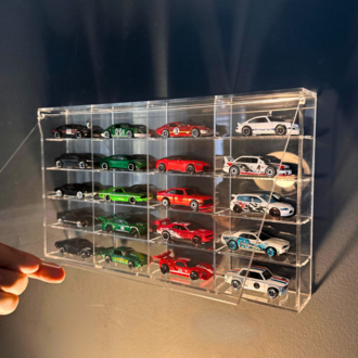 20’li Kapaklı Pleksi 1/64 Hot Wheels Araba Rafı