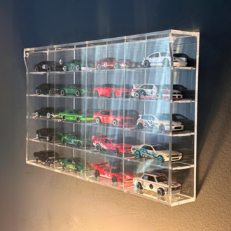 20’li Kapaklı Pleksi 1/64 Hot Wheels Araba Rafı