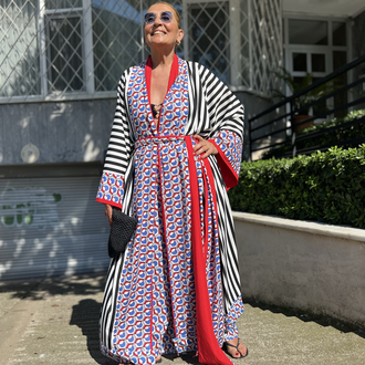 Maksi boy strip kimono