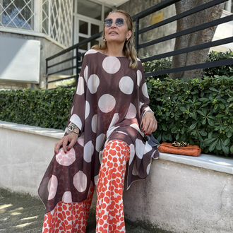 Polka geniş pantolon 