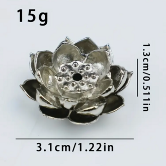 Gümüş Renkli Çinko Alaşımlı Zen Esintili Lotus Tütsülük