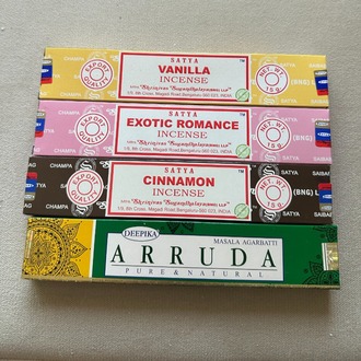4'lü vanilya +exotic romance + arruda +cınnamon tütsü