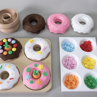 Montessori Donut Süsleme Seti | Çocuklar İçin Yaratıcı Oyun ve Duyusal Aktivite Seti  